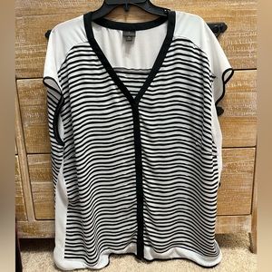 Worthington 3XL Horizontal Striped Blouse